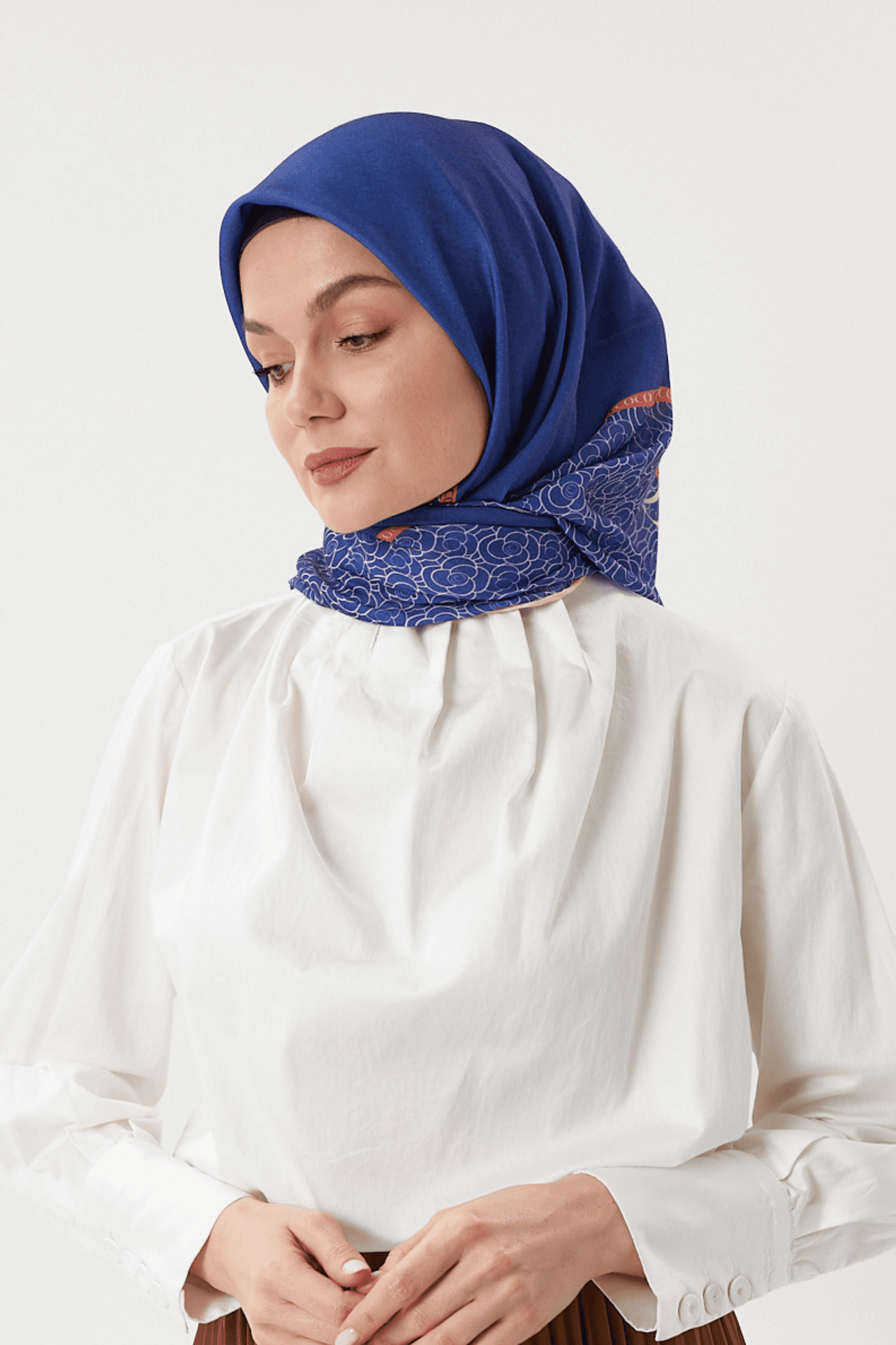 Lacivert Paris Pamuk Eşarp	