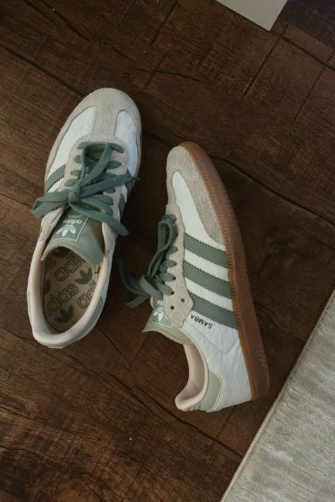 Adidas samba silver green 