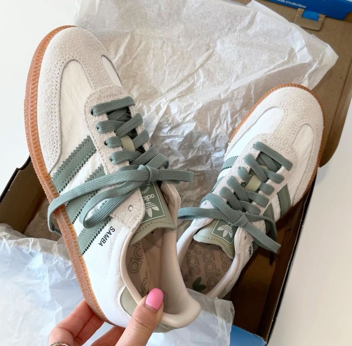 Adidas samba silver green 
