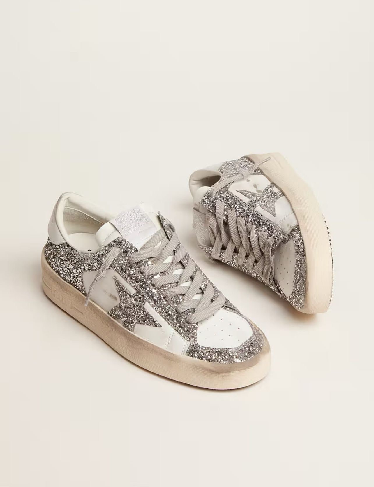 Golden Goose Stardan ‘White Silver Glitter’ 
