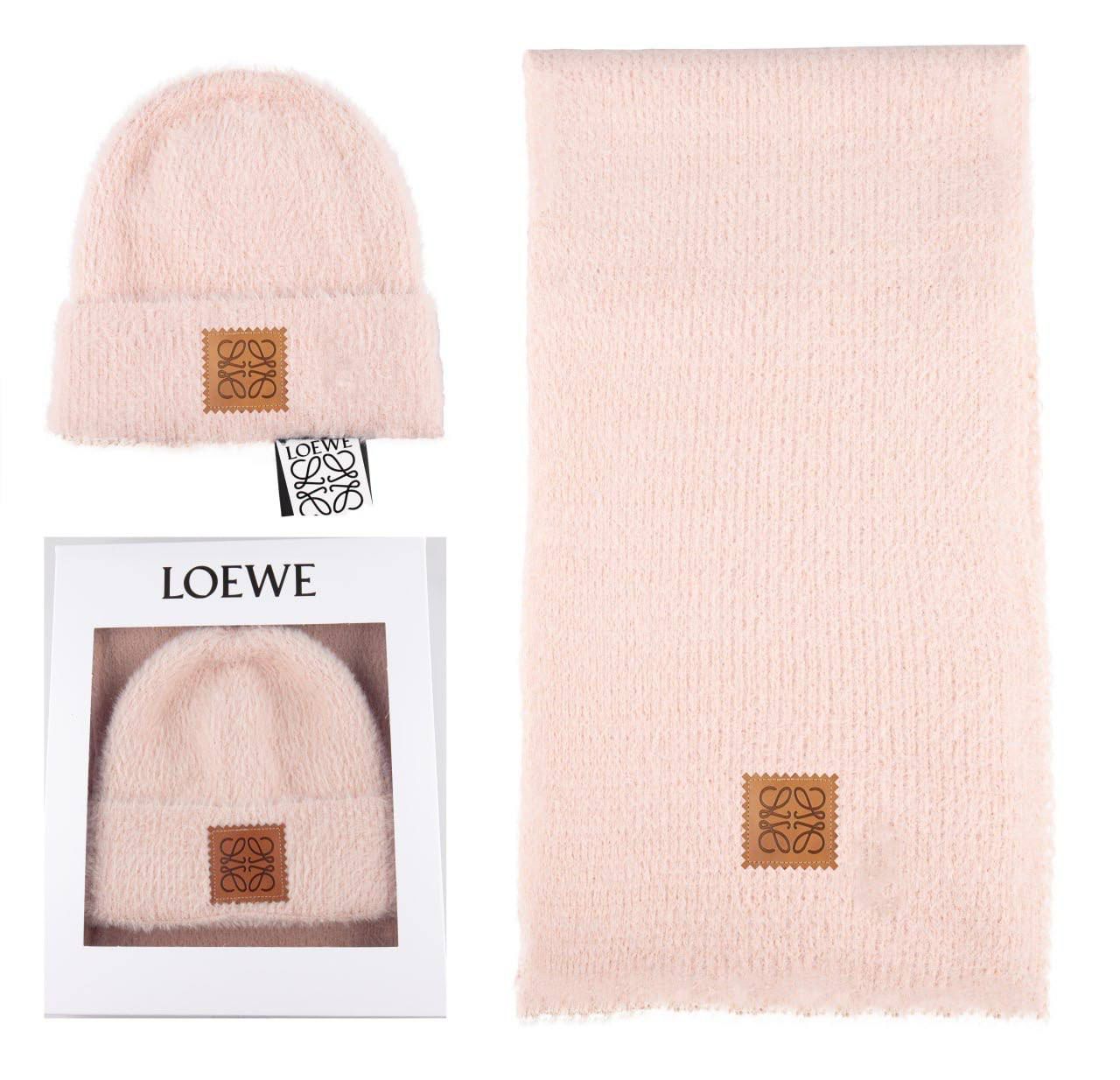 Loewe Bere Ve Atkı Takımı - Pudra