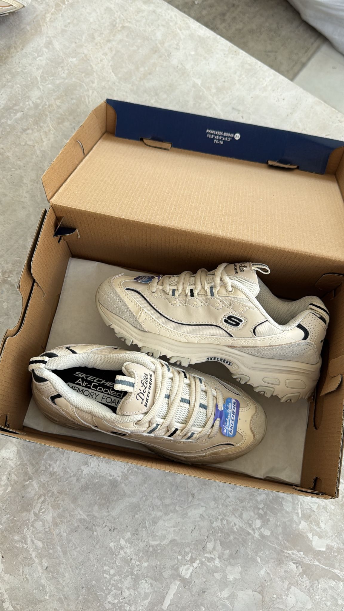 Skchers Cream Black ( Dar Kalıp)