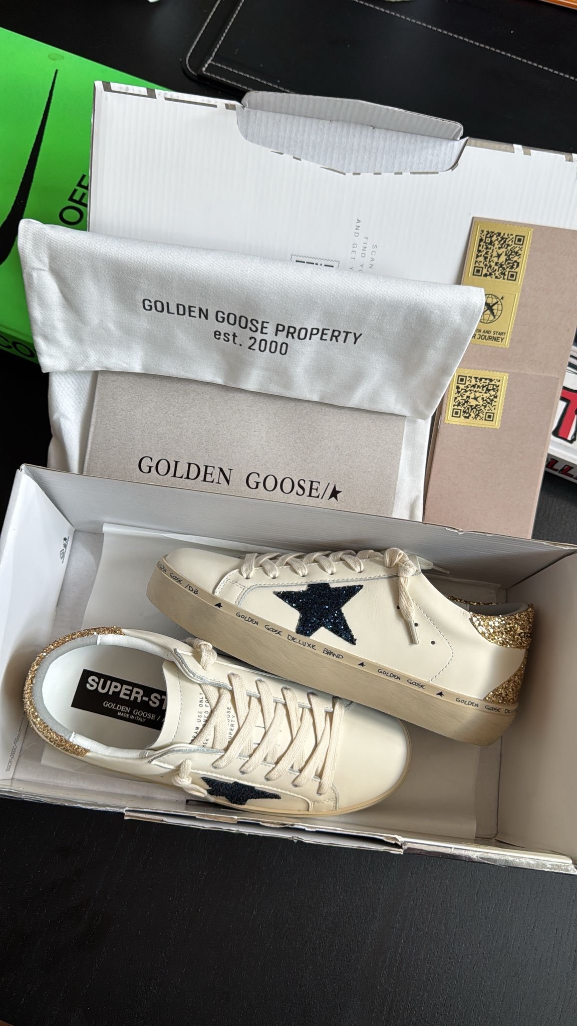 Golden Goose Hi Star ‘White Blue Platinum Glitter’  