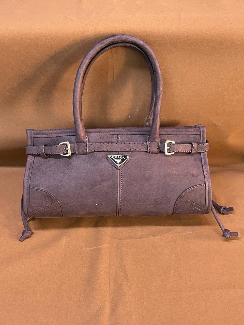 Prada Medium Handbag Suet Brown 31x19cm