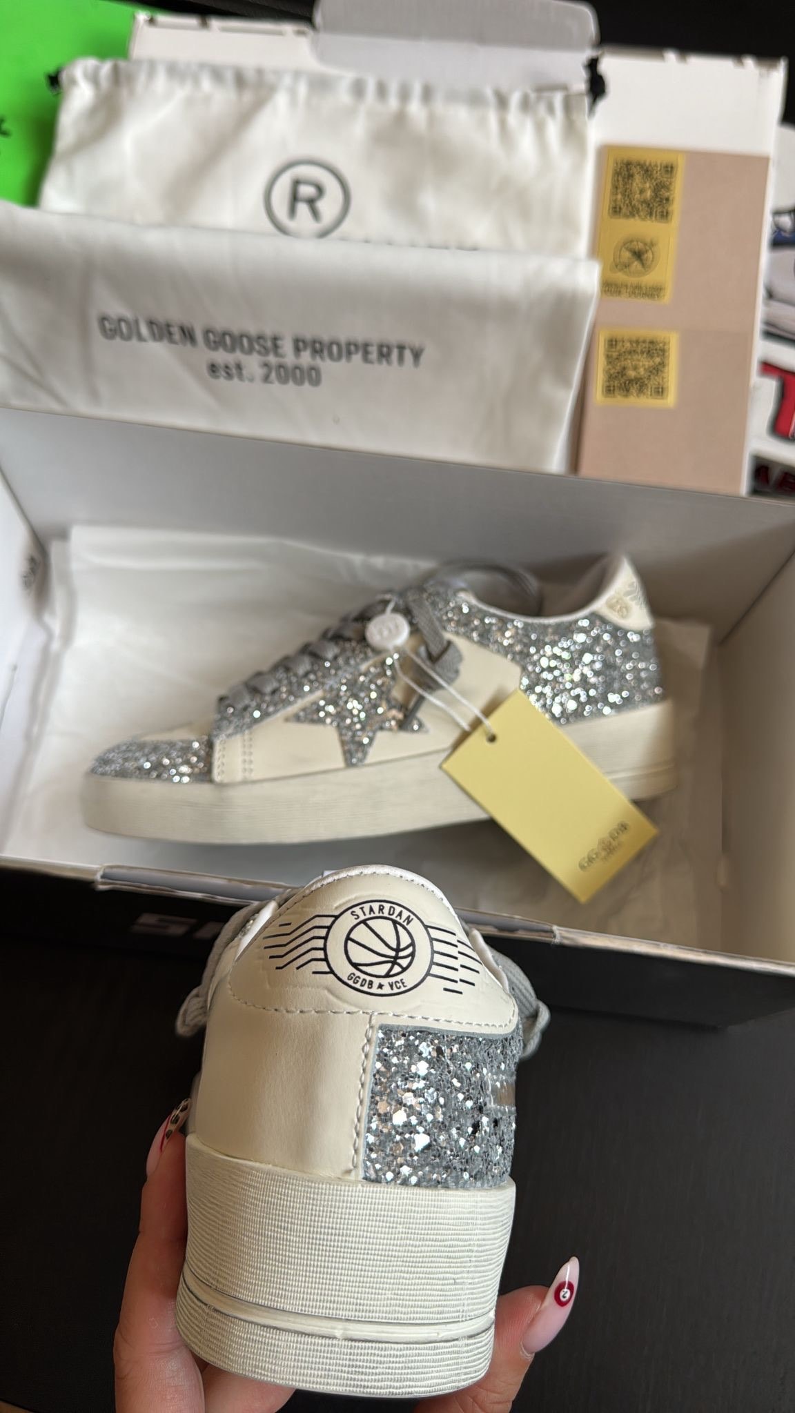 Golden Goose Stardan ‘White Silver Glitter’ 