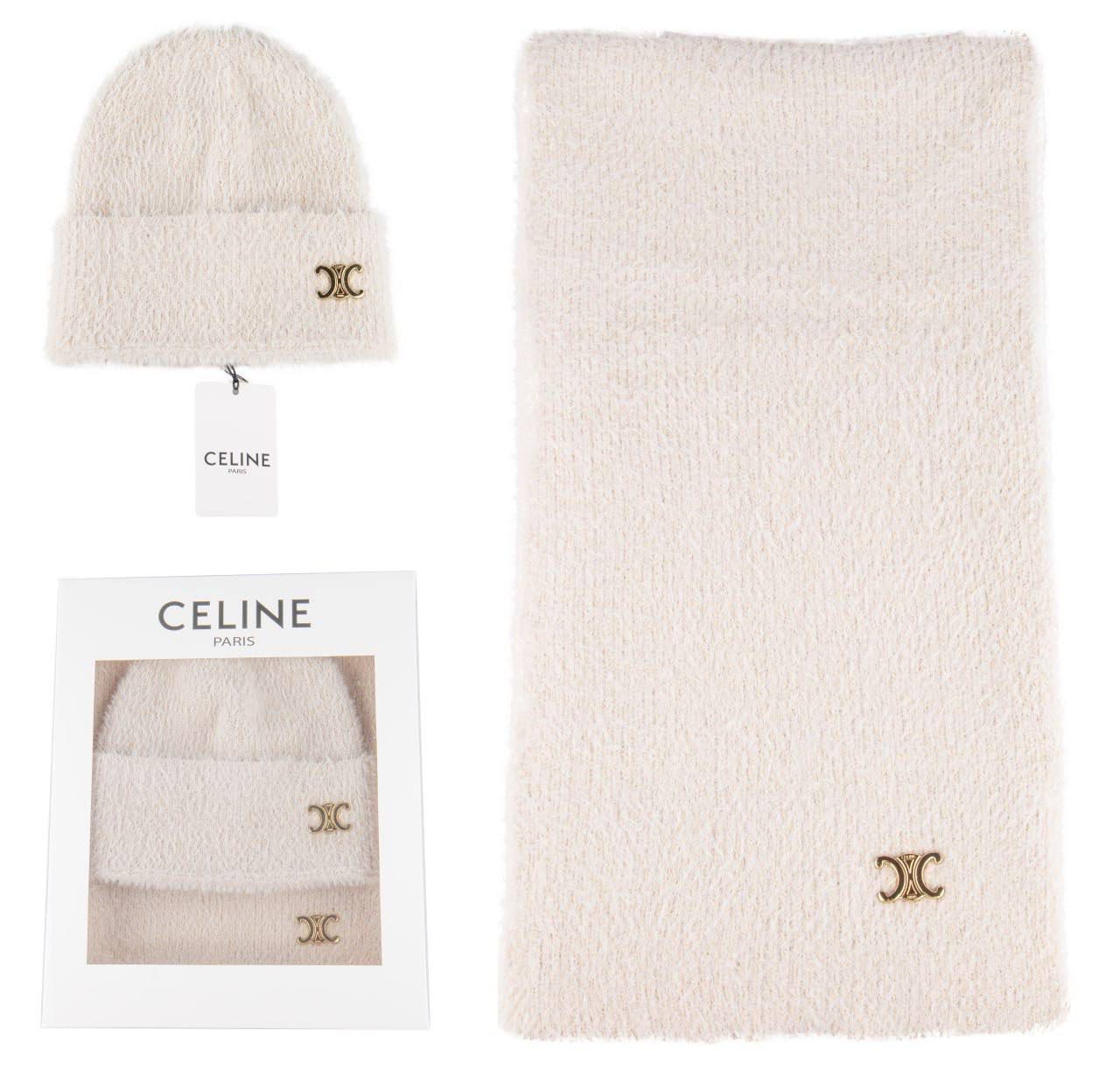 Celine Scarf / Beret ( Bere ve Atkı Takımı ) - Krem