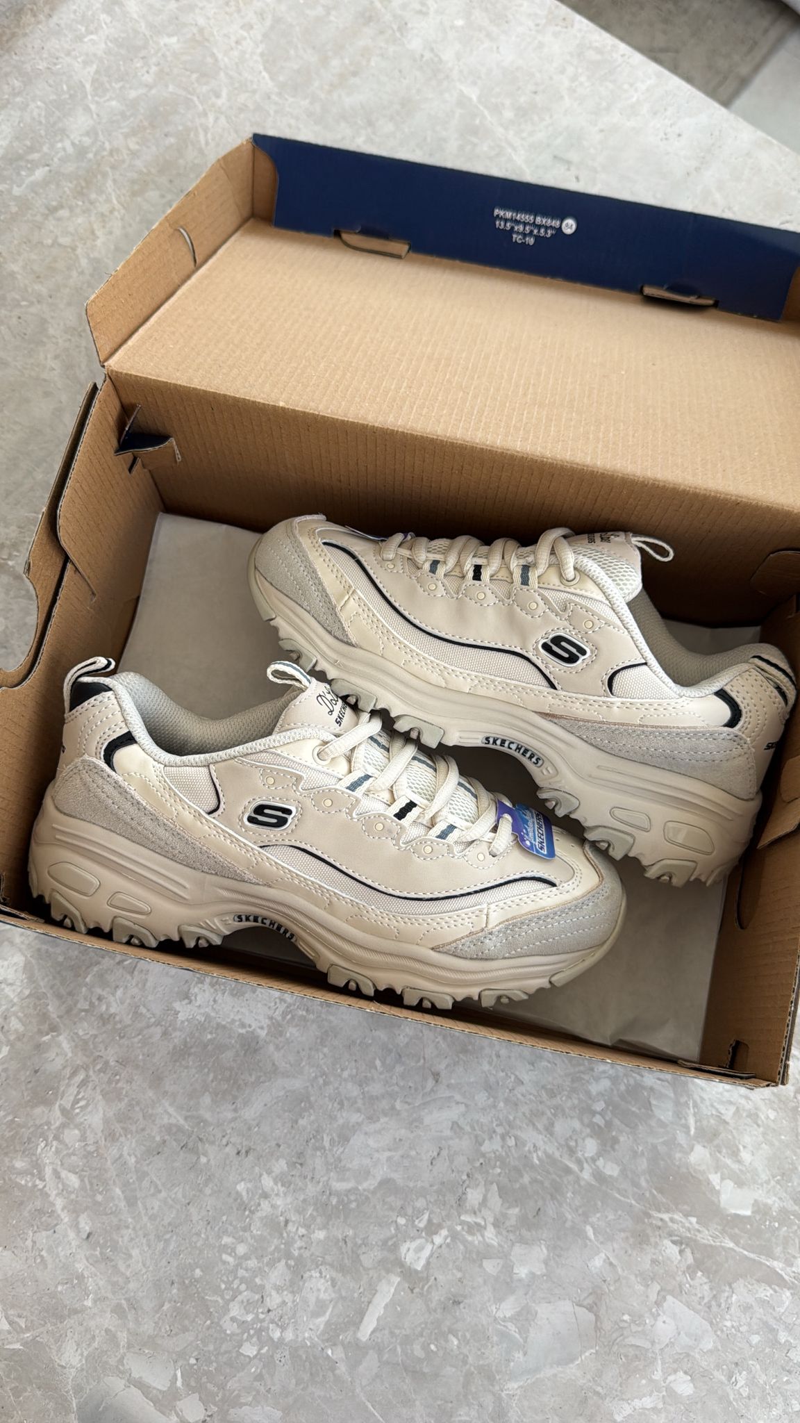 Skchers Cream Black ( Dar Kalıp)