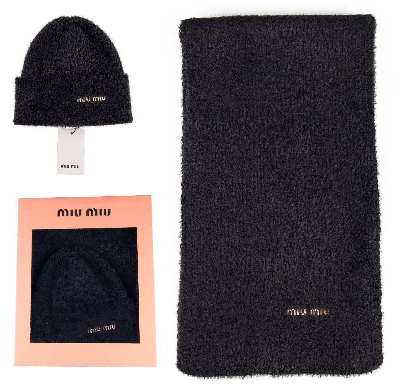 Miu Miu Bere Ve Atkı Takımı - Siyah