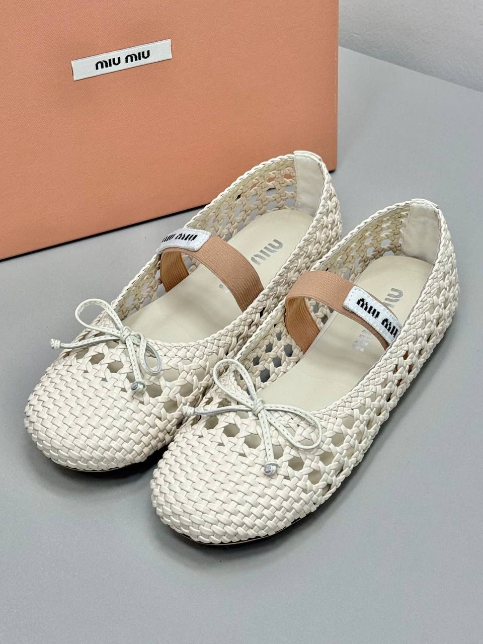 Miu Miu Women Babet Beige ( PREMİUM )