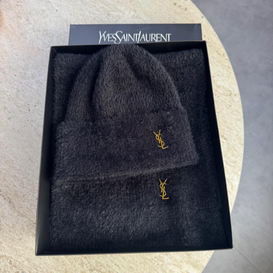 YSL Bere Ve Atkı Takımı - Siyah