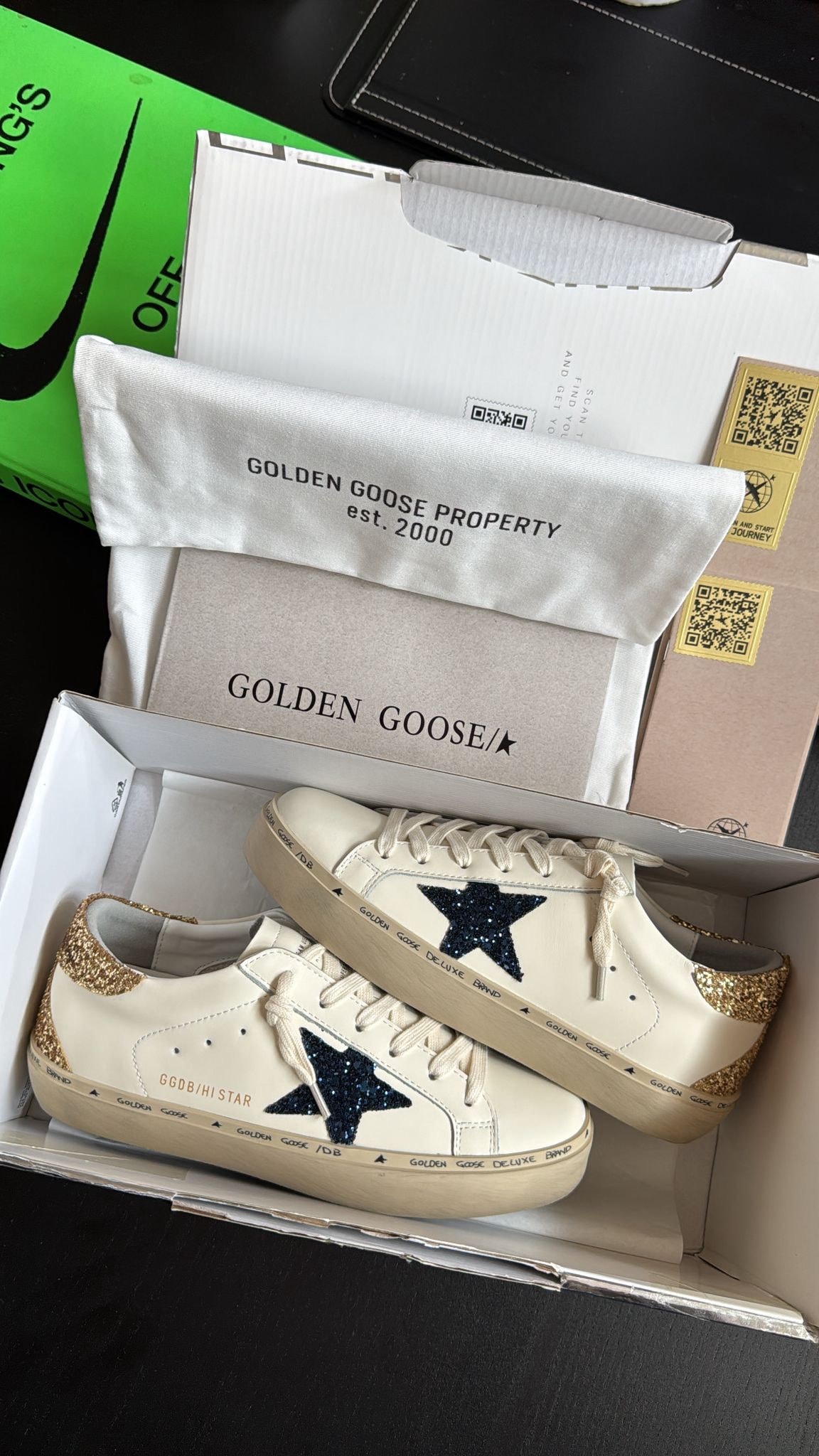 Golden Goose Hi Star ‘White Blue Platinum Glitter’  