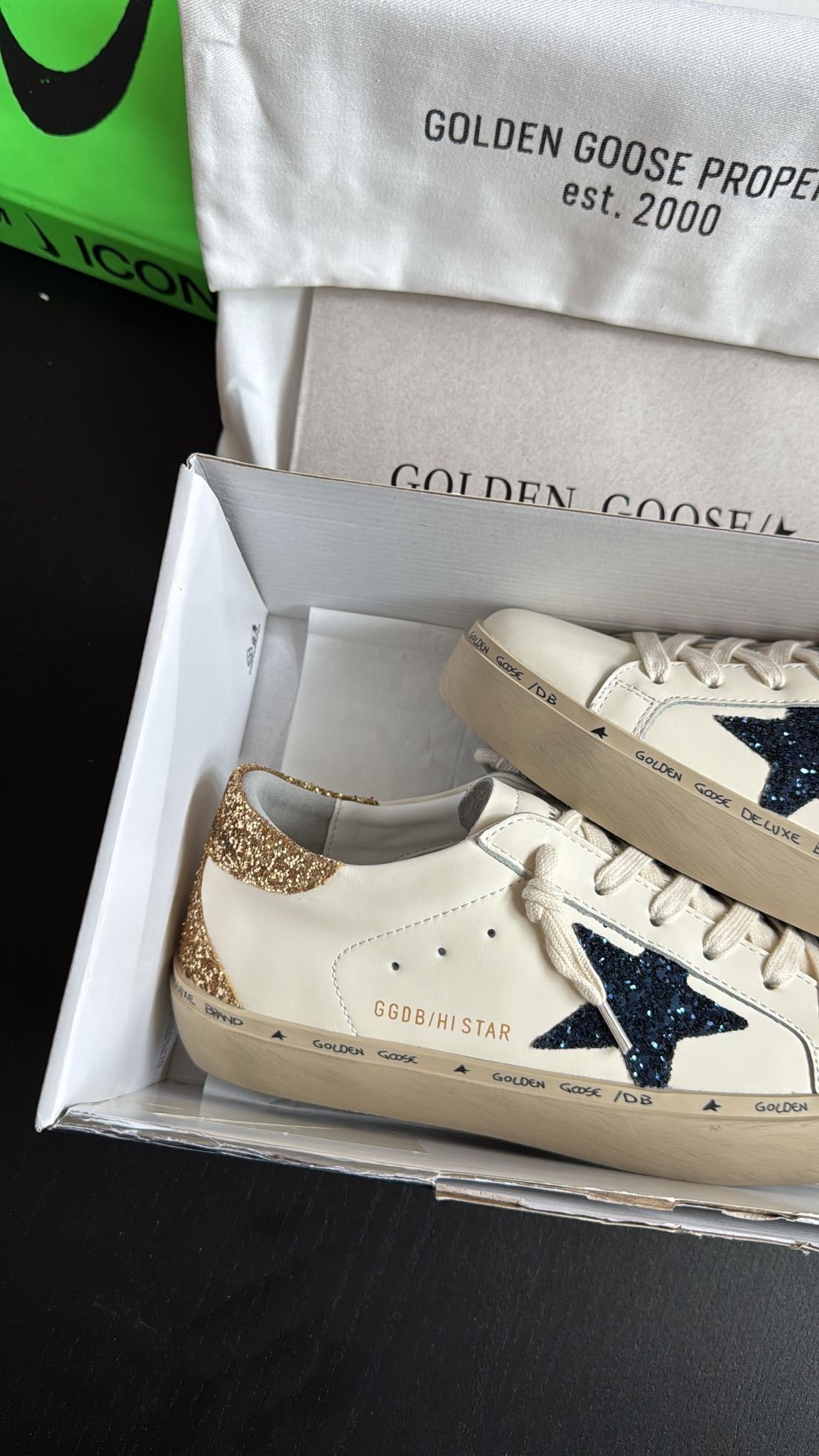 Golden Goose Hi Star ‘White Blue Platinum Glitter’  