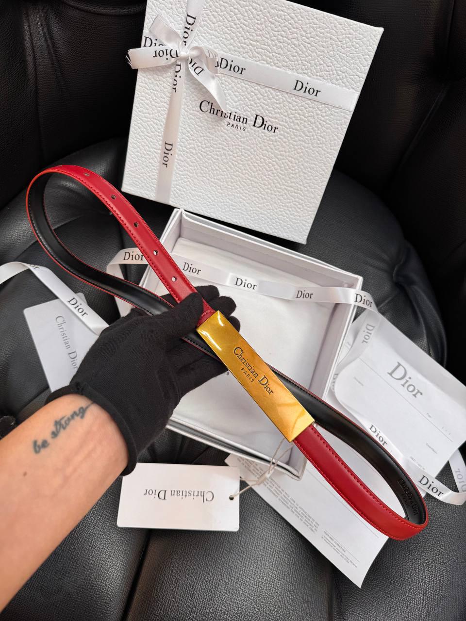 Dior Belt 1.7 cm - Kırmızı