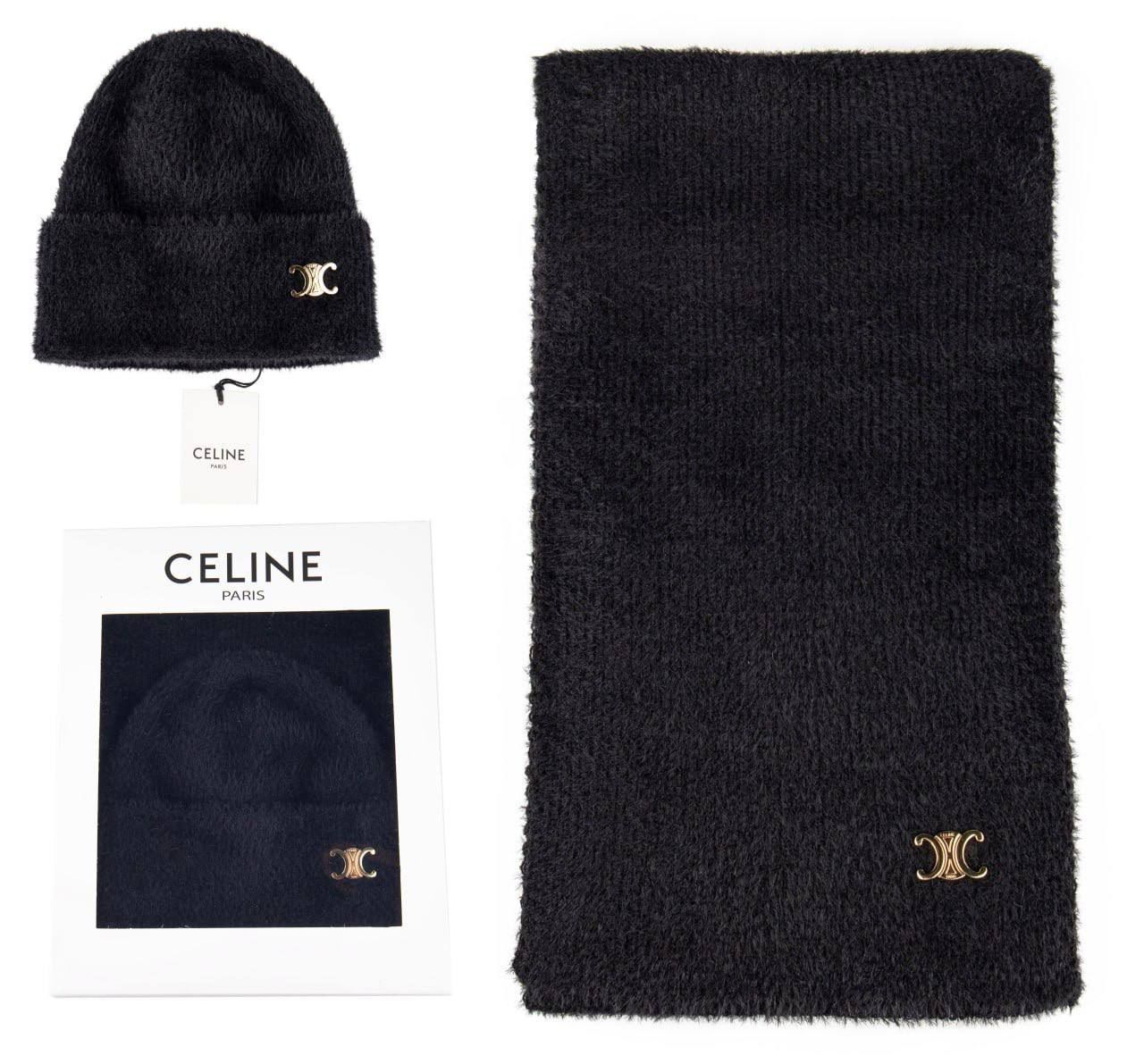 Celine Scarf / Beret ( Bere ve Atkı Takımı ) - Siyah