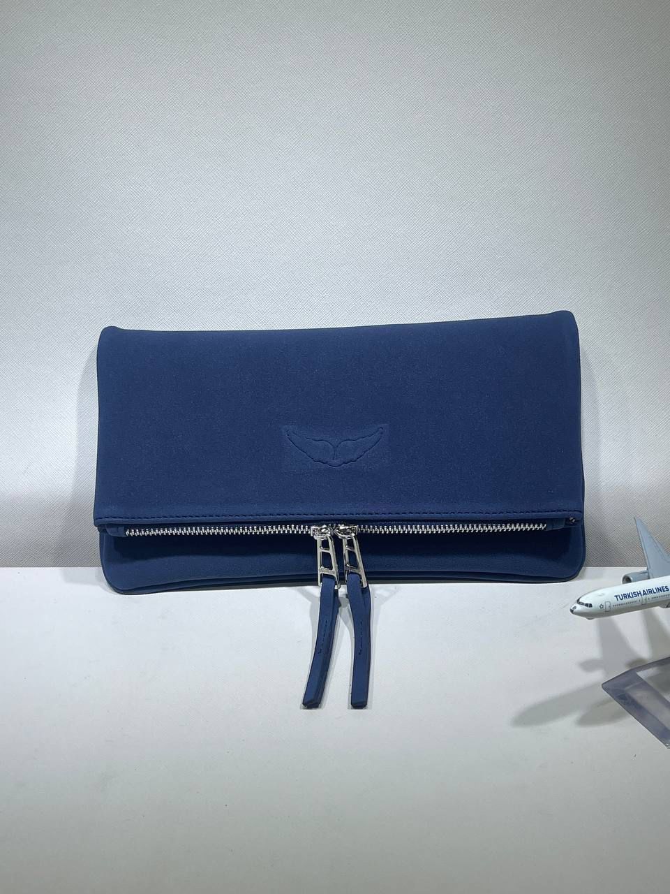 Zadig Voltaire Rock Clutch Large Süet - İndigo