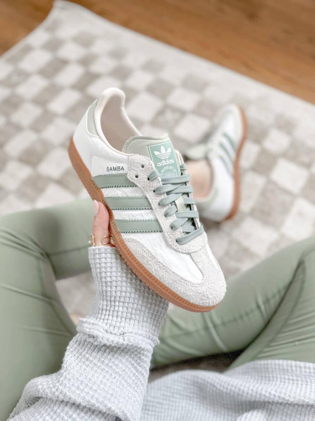 Adidas samba silver green 