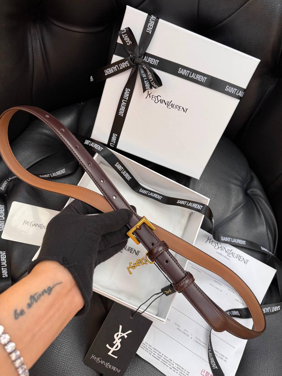 YSL Kemer 1.7 cm - Kahverengi