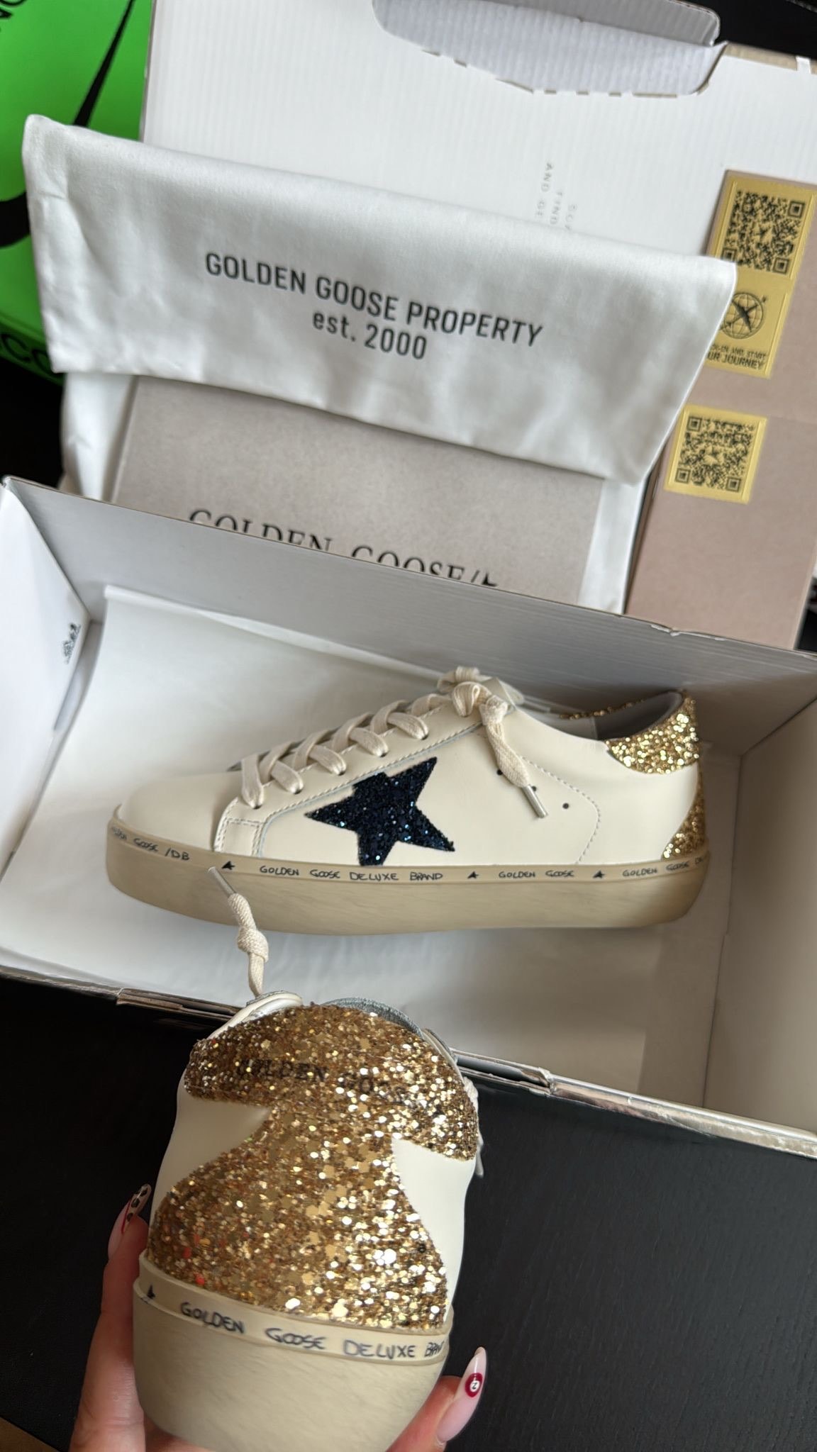 Golden Goose Hi Star ‘White Blue Platinum Glitter’  