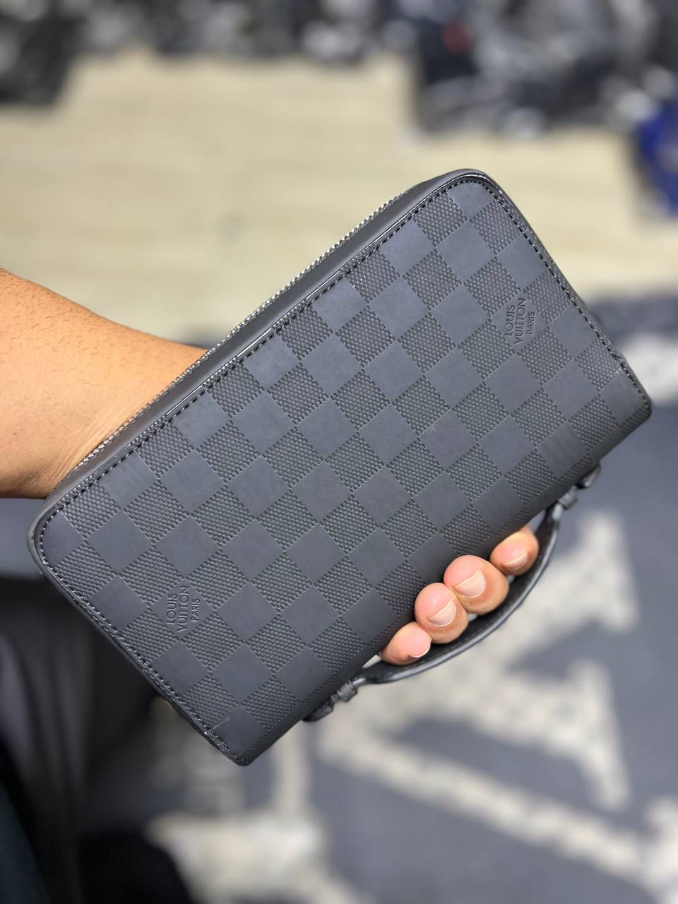 LV Erkek El Çantası ( Premium ) - Kare Siyah