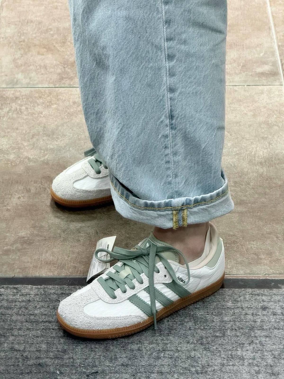 Adidas samba silver green 