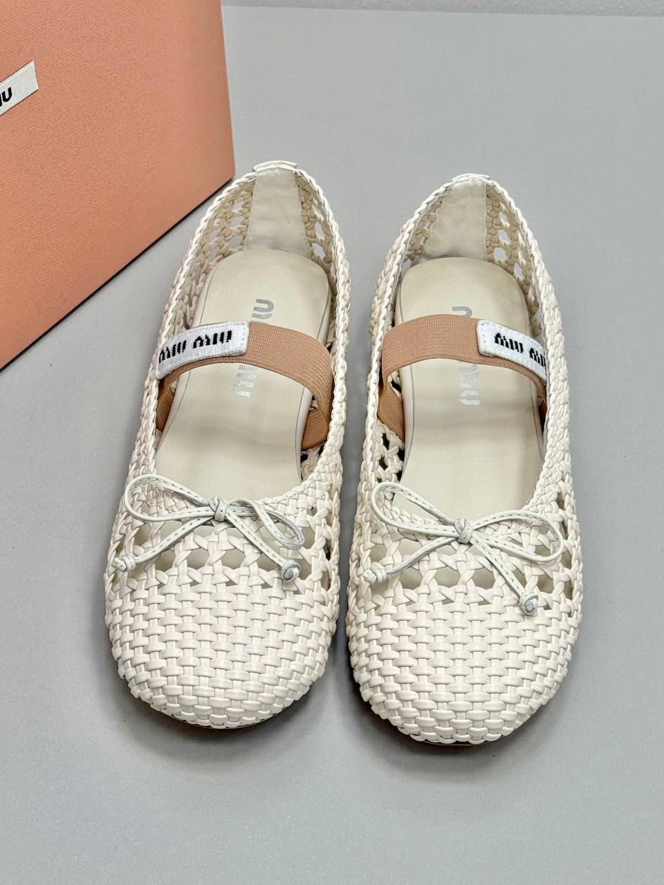 Miu Miu Women Babet Beige ( PREMİUM )