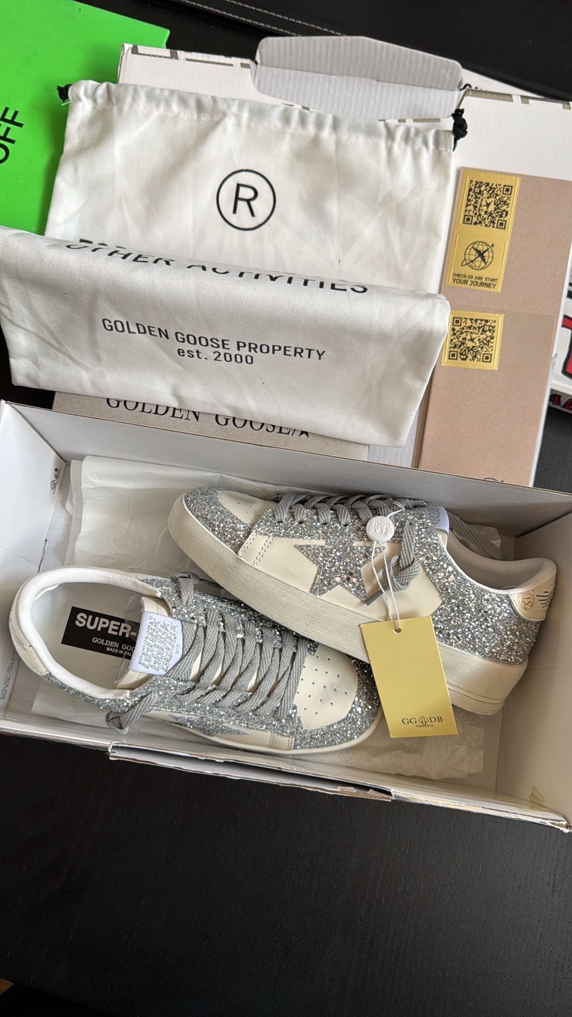 Golden Goose Stardan ‘White Silver Glitter’ 