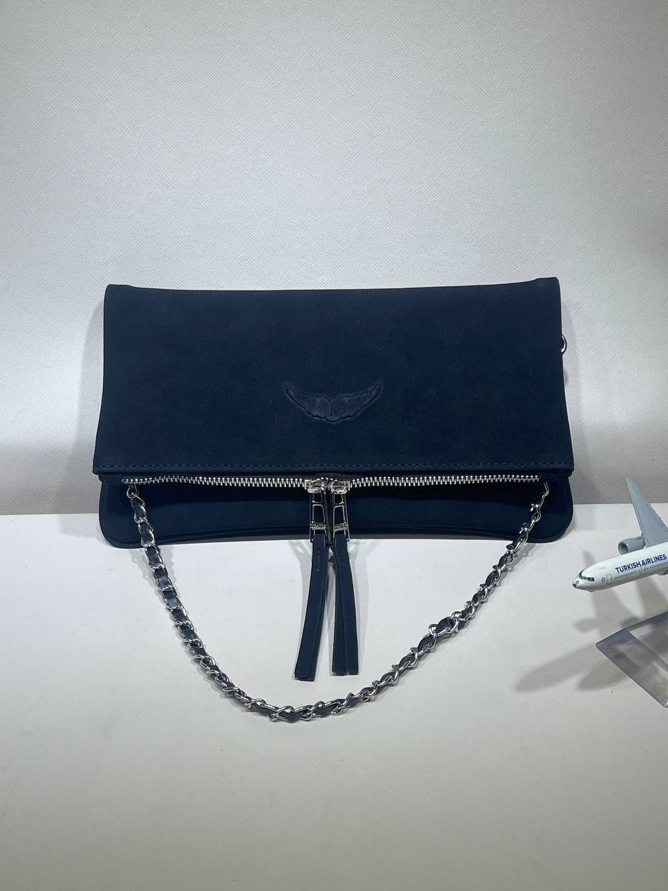 Zadig Voltaire Rock Clutch Large Süet - Lacivert