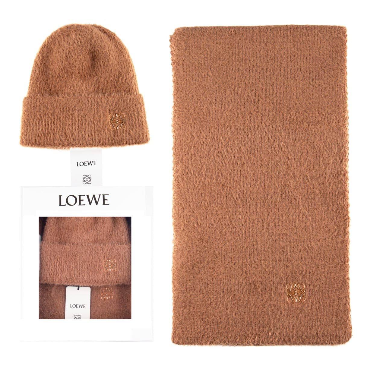 Loewe Bere Ve Atkı Takımı - Kahverengi