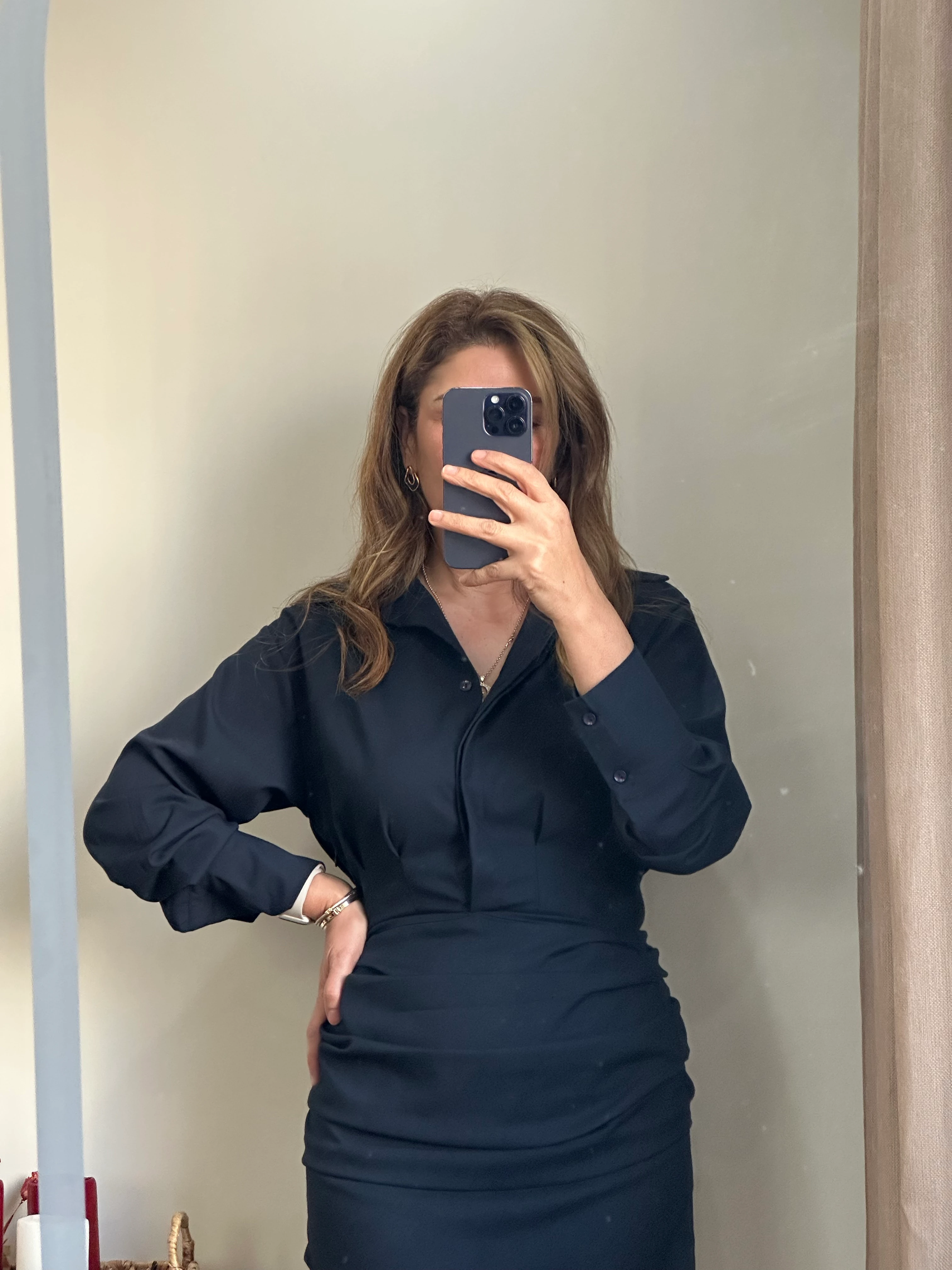 Drapeli Gömlek Elbise 