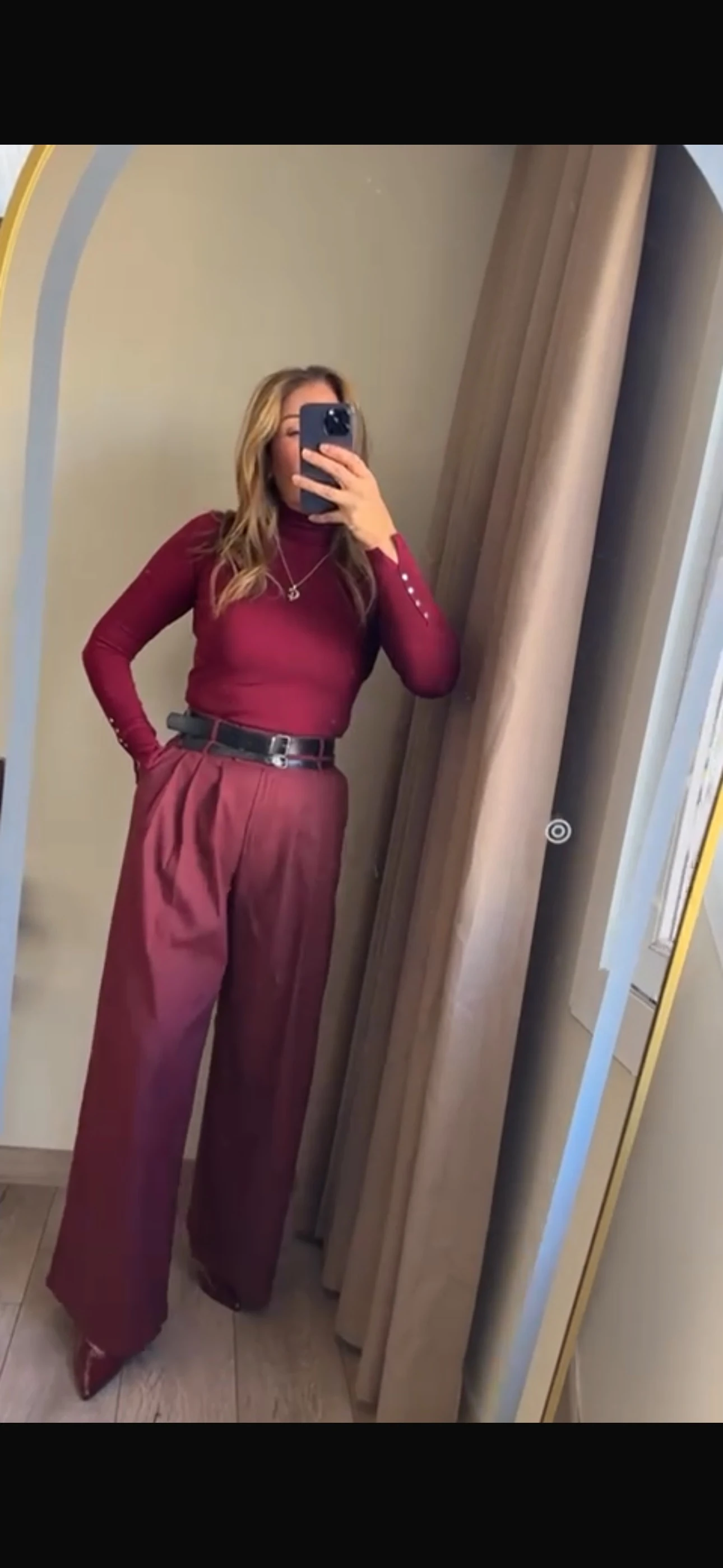 Kemer Detaylı Palazzo Pantolon 