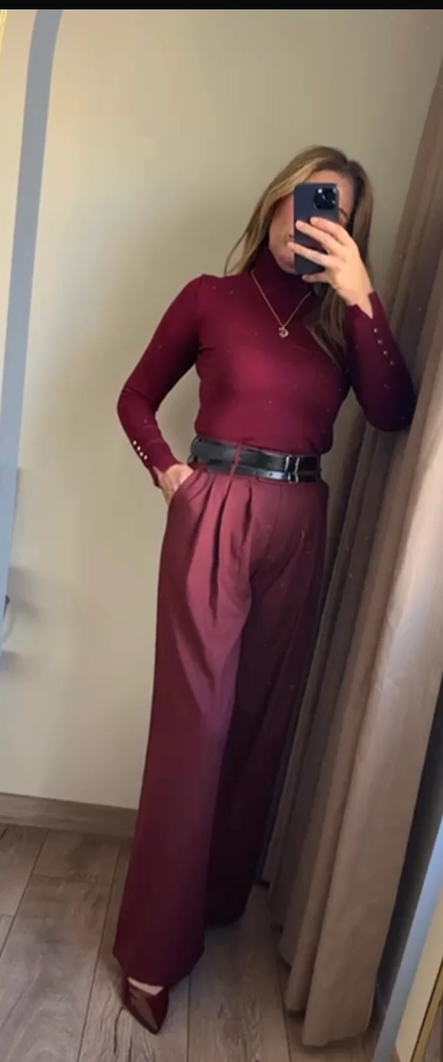 Kemer Detaylı Palazzo Pantolon 