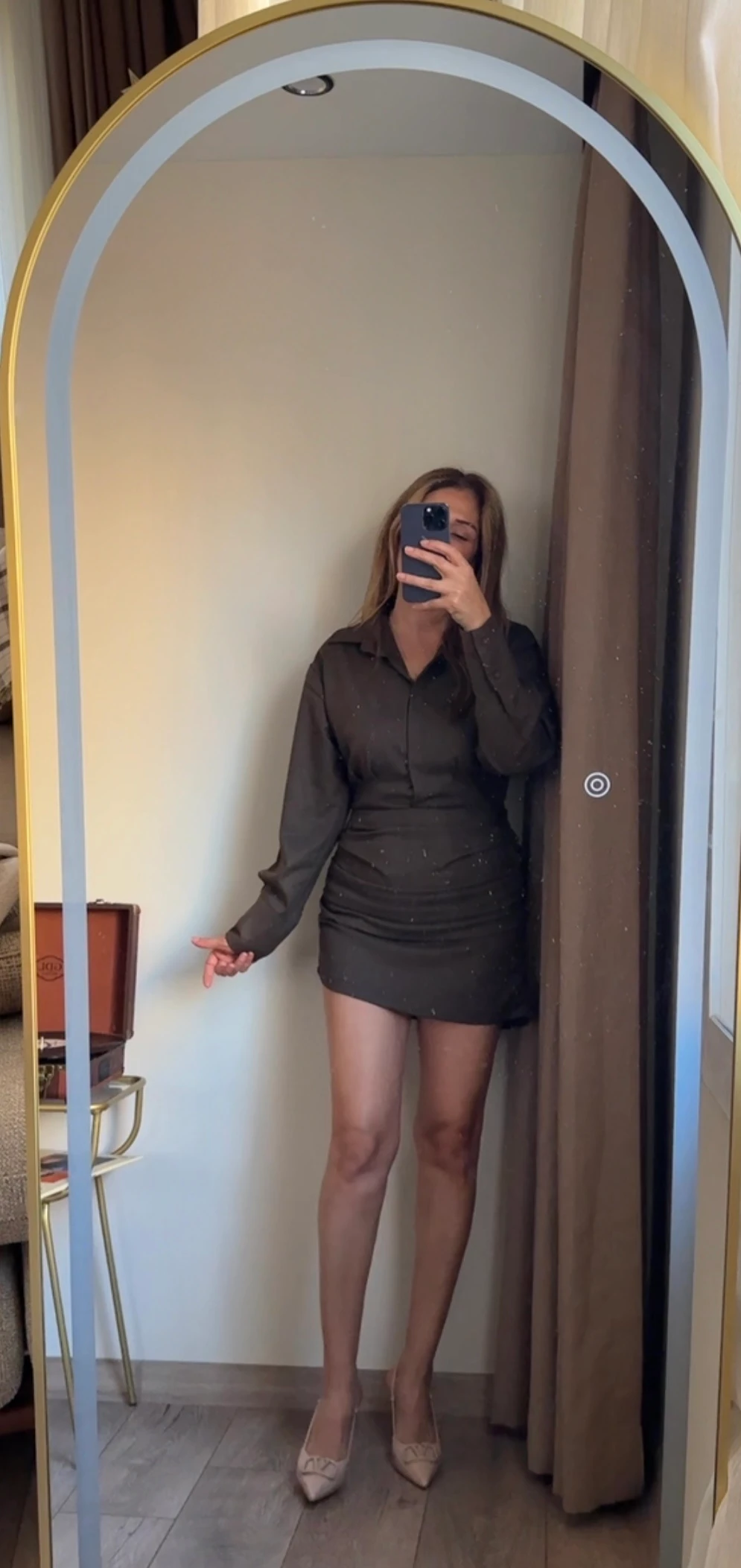 Drapeli Gömlek Elbise 