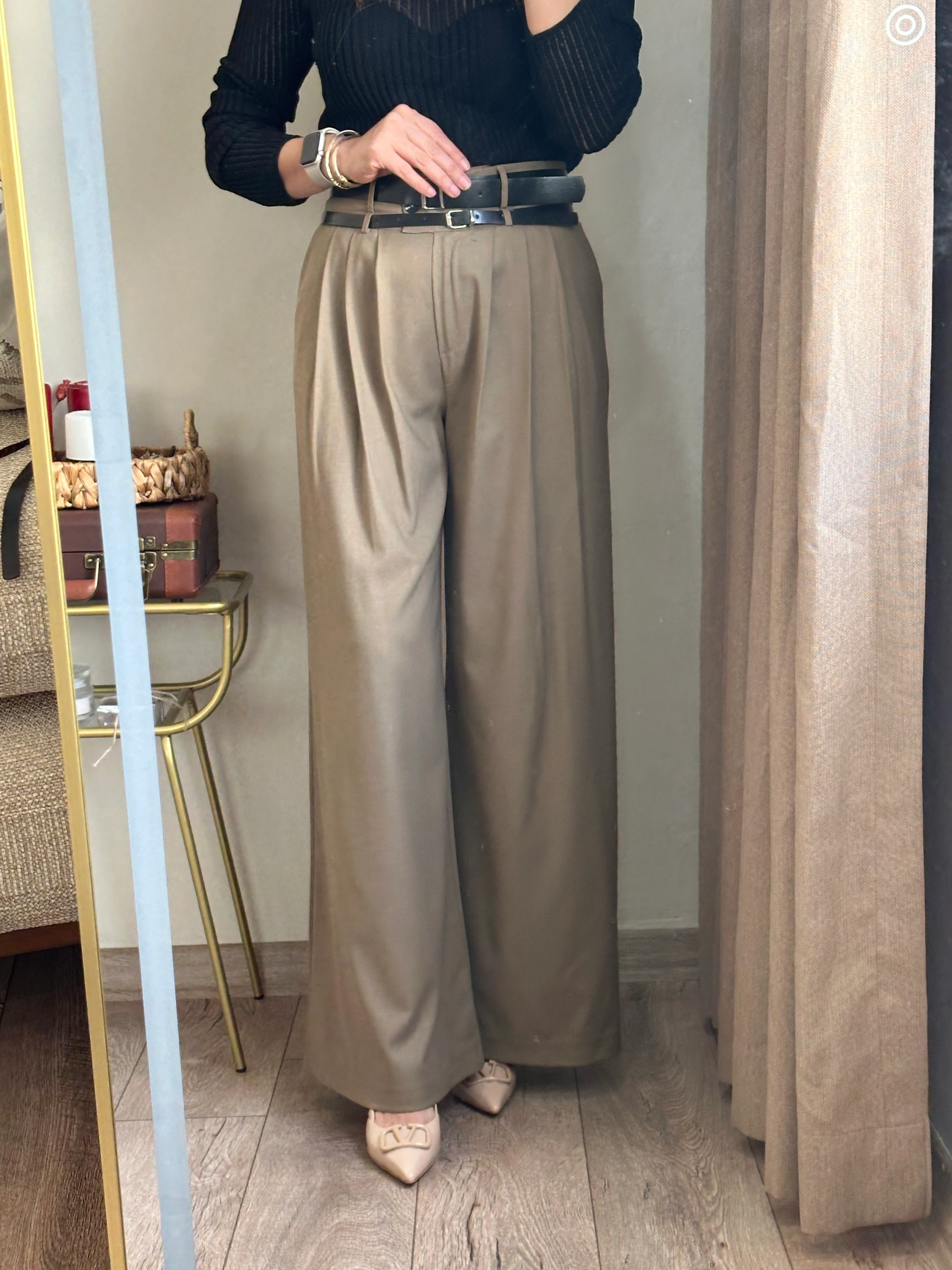 Kemer Detaylı Palazzo Pantolon 