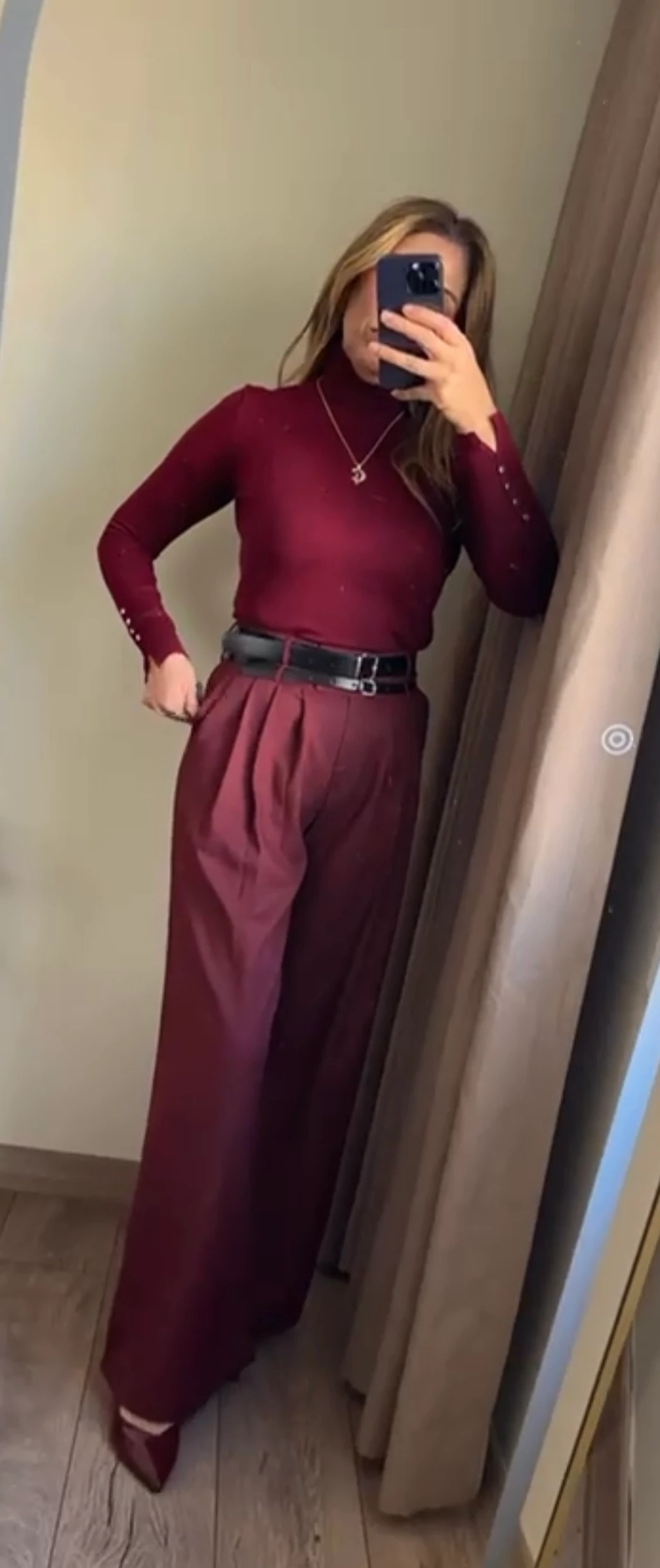 Kemer Detaylı Palazzo Pantolon 