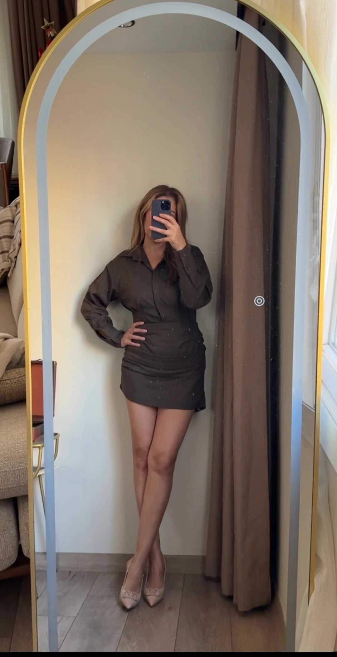 Drapeli Gömlek Elbise 