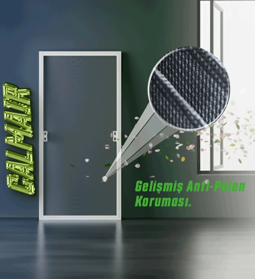 CalmAir Sabit Tak-Çıkar Anti-Polen Pencere Sineklik - Beyaz Sineklik