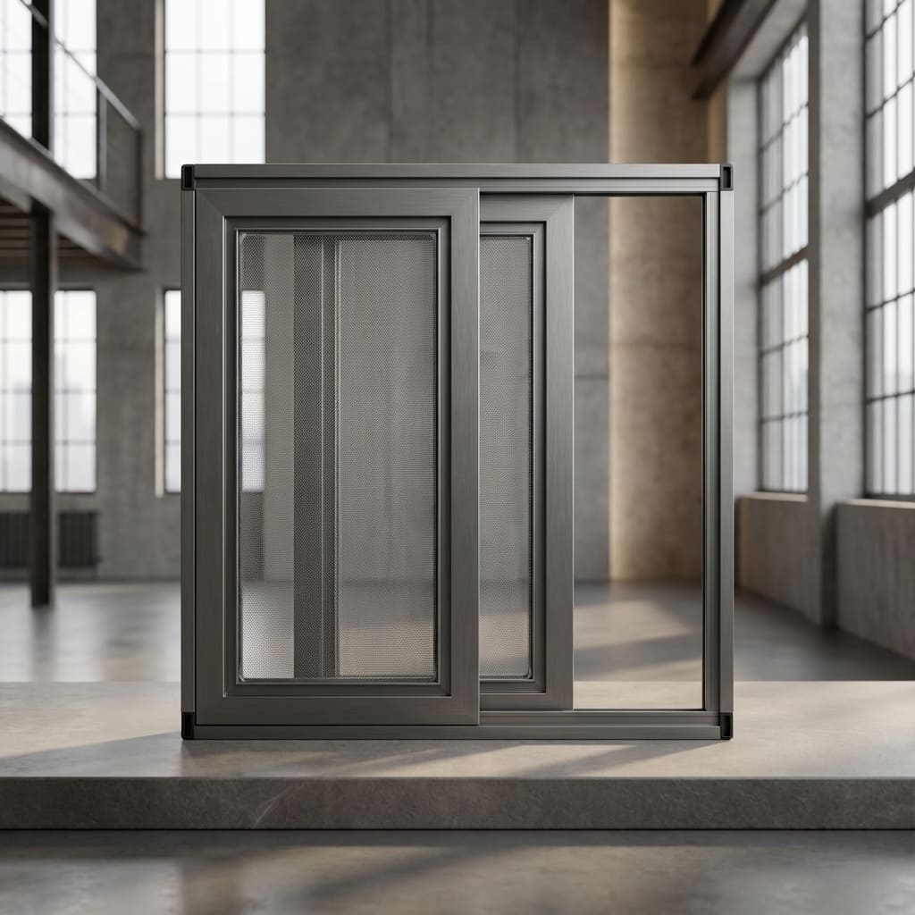 Novalux Premium Çift Raylı Akordeon (Plise) Sineklik — Kapı - Antrasit Sineklik