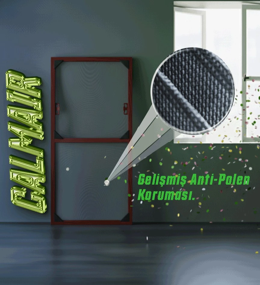 CalmAir Sabit Tak-Çıkar Anti-Polen Kapı Sineklik - Maun Sineklik