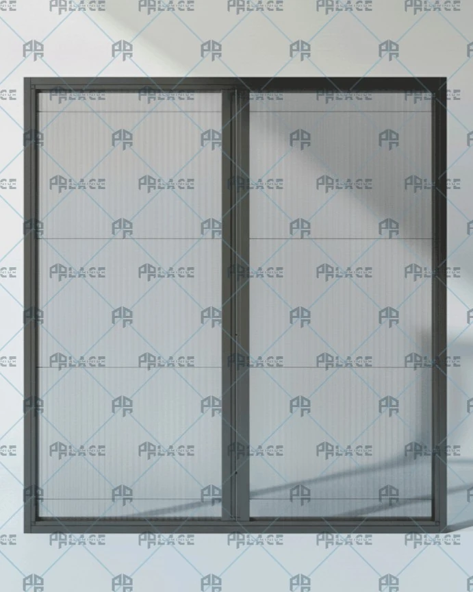 DOUBLE Akordeon Pileli Pilise Pencere - Antrasit Sineklik