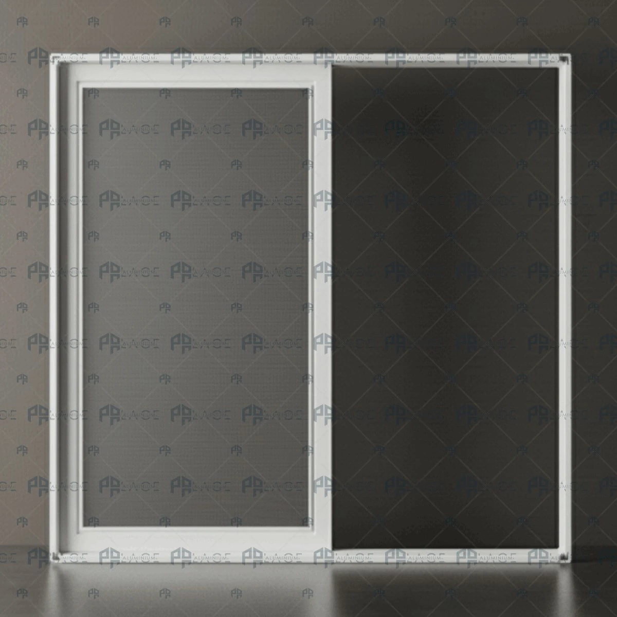 Tek Raylı Sürme Sineklik Sistemi – Cam Balkon Modeli | Palace Aluminium - Beyaz Sineklik