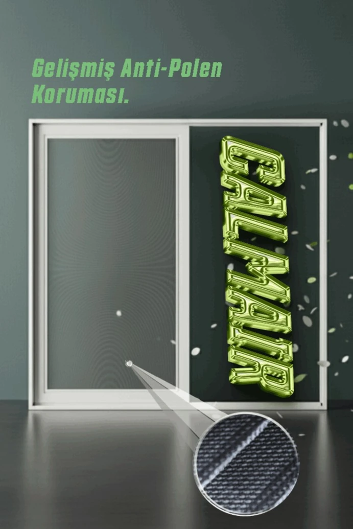 AntiPolen Tek Raylı Sürme Sineklik Sistemi – Cam Balkon Kullanımı için - Beyaz Sineklik