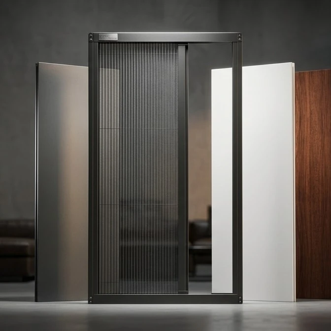 Tek Kapılı Akordeon Plise Sineklik – Kapi Sistemleri İçin Premium Seri - Antrasit Sineklik