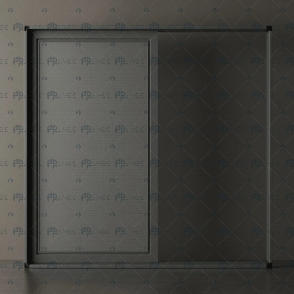 Tek Raylı Sürme Sineklik Sistemi – Cam Balkon Modeli | Palace Aluminium - Antrasit Sineklik