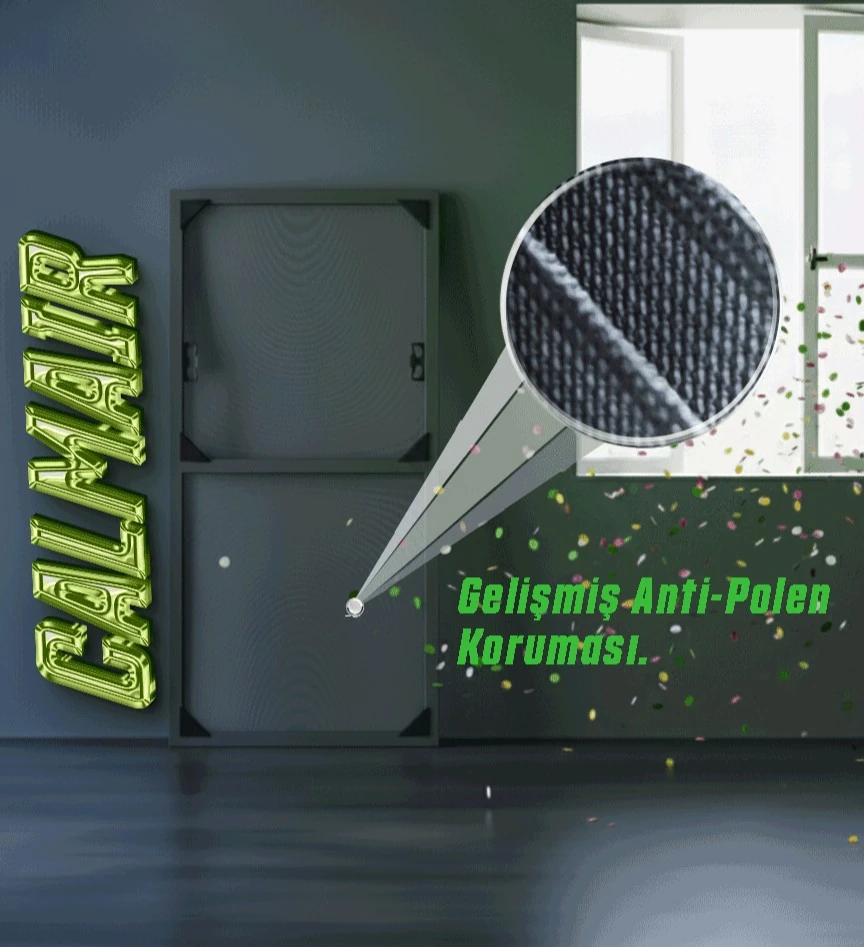 CalmAir Sabit Tak-Çıkar Anti-Polen Kapı Sineklik - Antrasit Sineklik