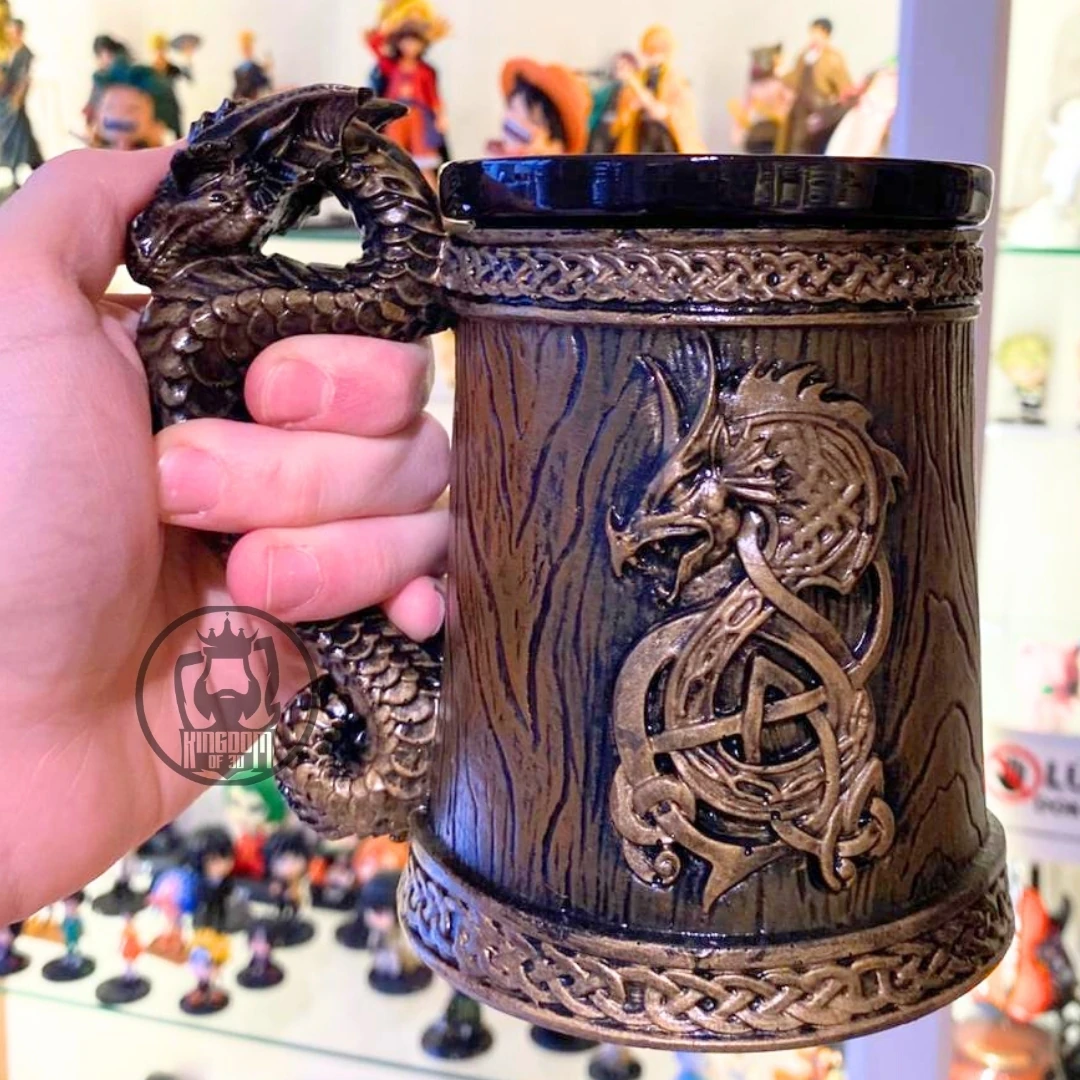 Ejderha Fıçı El Boyaması Seramik & Polyester Kupa