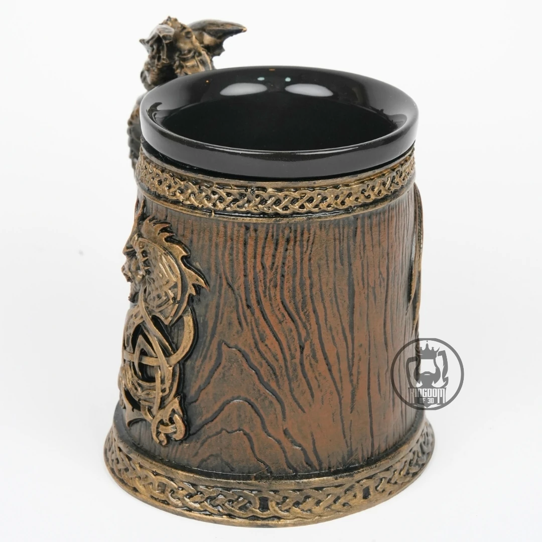 Ejderha Fıçı El Boyaması Seramik & Polyester Kupa