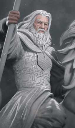 Ak Gandalf Figür, Yüzüklerin Efendisi Gandalf Heykeli