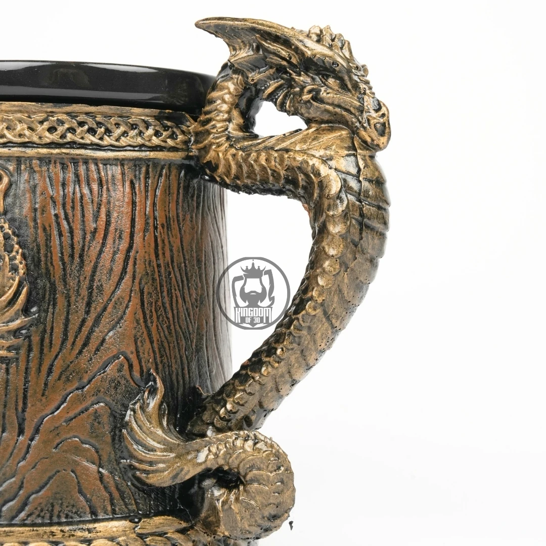 Ejderha Fıçı El Boyaması Seramik & Polyester Kupa