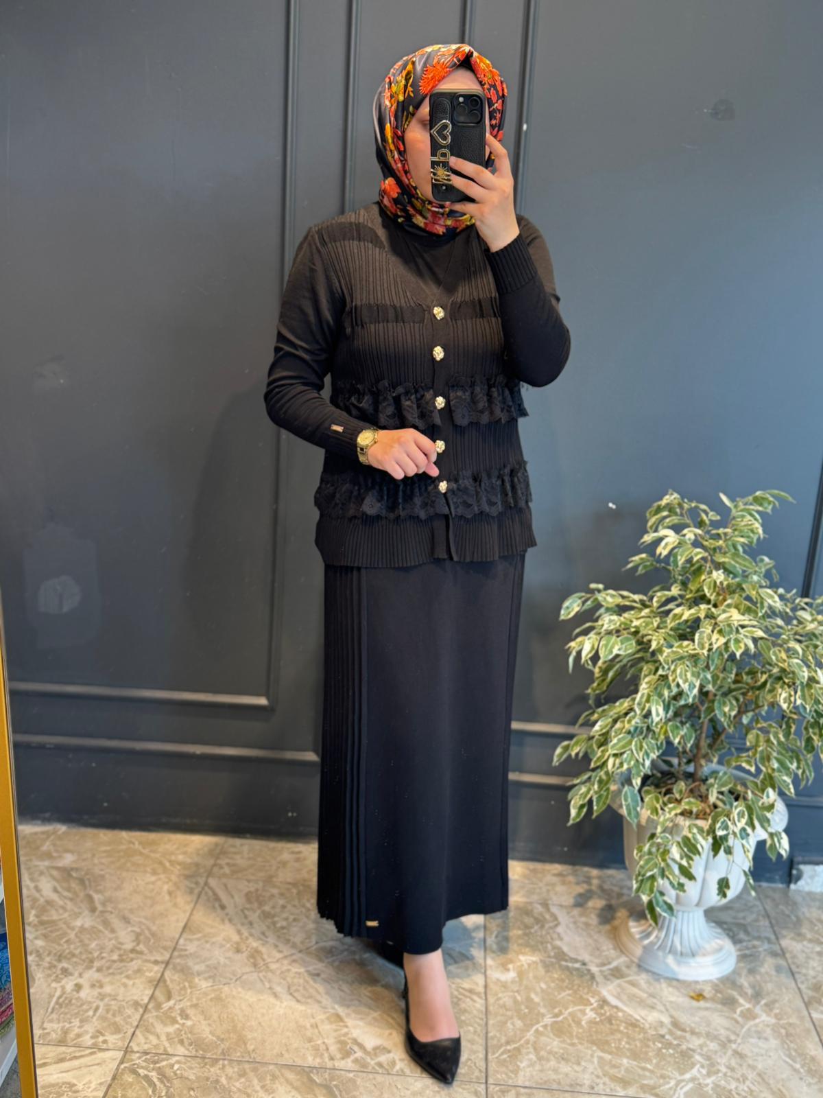 NİLİWİ DANTELLİ MERSERİZE HIRKA