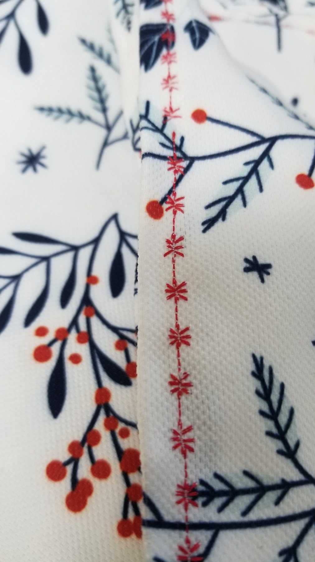 Patterned Stitched Noel Pine Tree Table Runner, Christmas Tree Runner, Xmas Tablecloth, Kitchen Deco